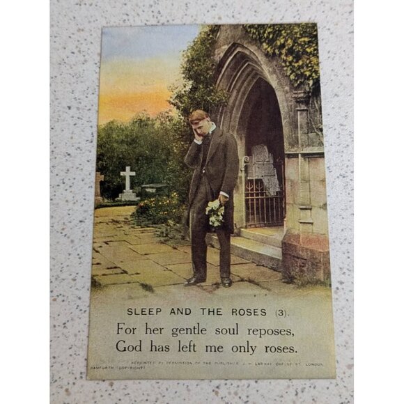 Antique WWI Songs Military Soldier Sweetheart Postcards - Sleep and the Roses - Picture 4 of 9